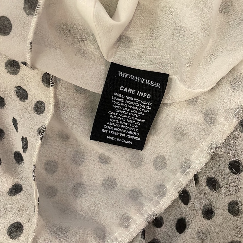 Womens white/black polka dot short sleeved shirt by WhoWhatWear. Size small. - Picture 7 of 8